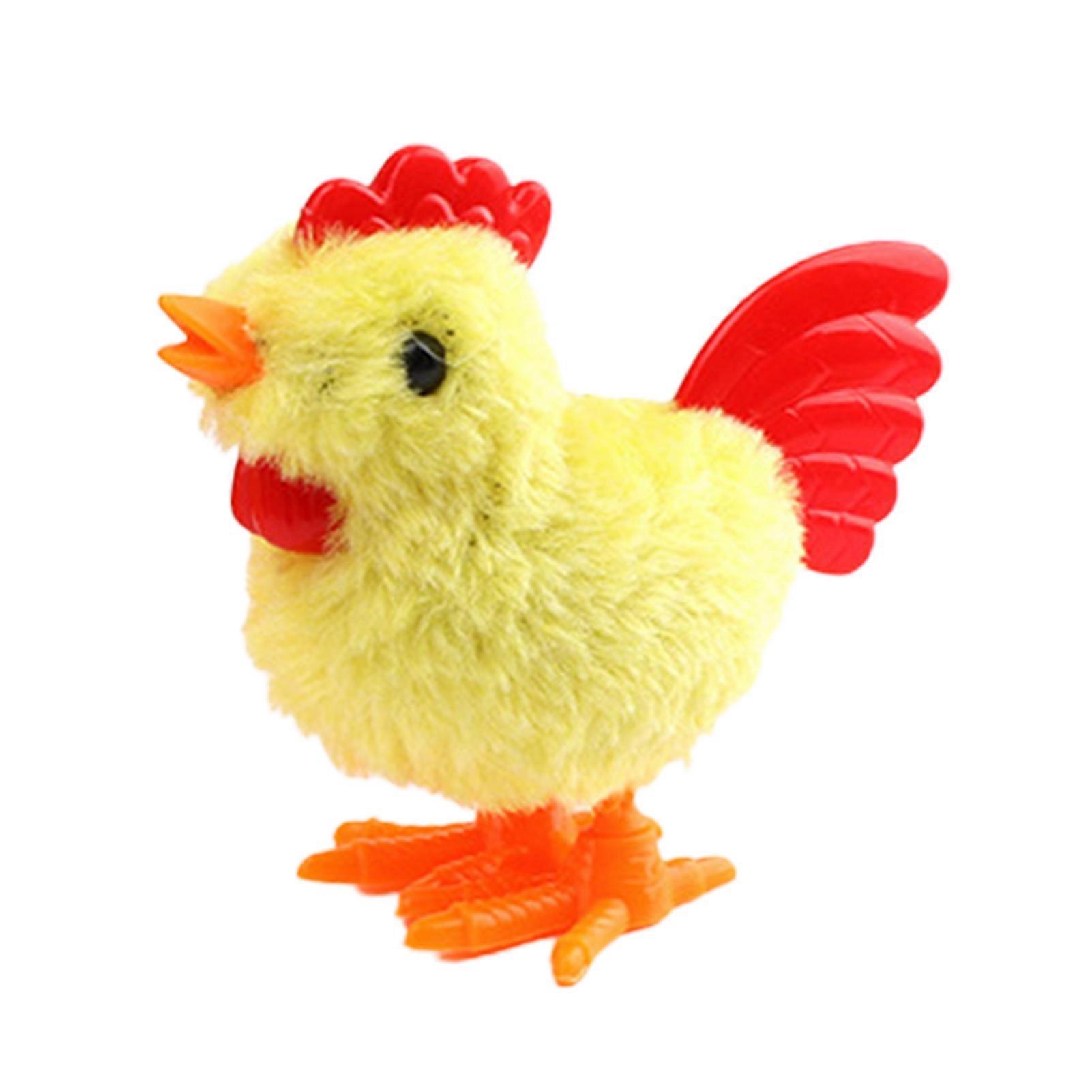Wind Up Clockwork Plush Toy Interesting Realistic Movement Plastic Chick Stuffed Toy Doll for Children KAESI