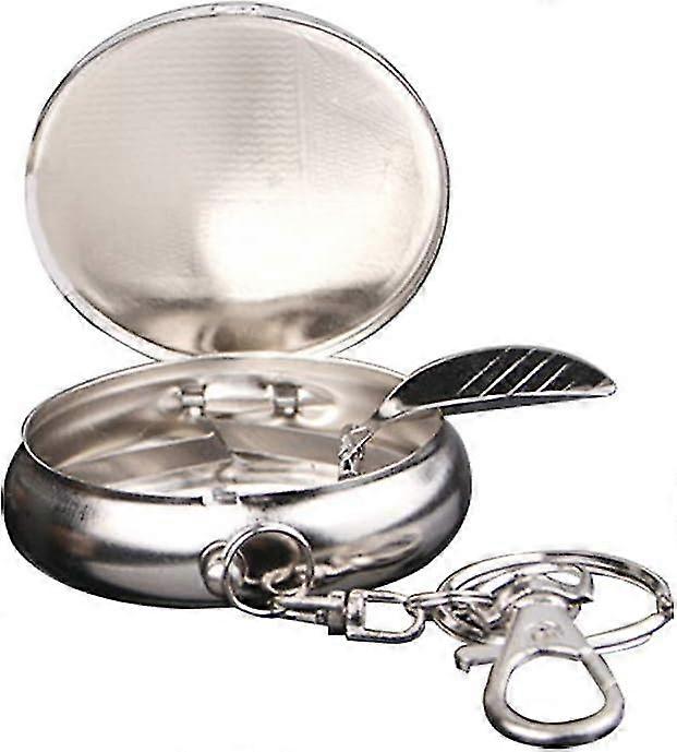 Flip Lid Pocket Ashtray with Key Chain for Travel - q36/YY