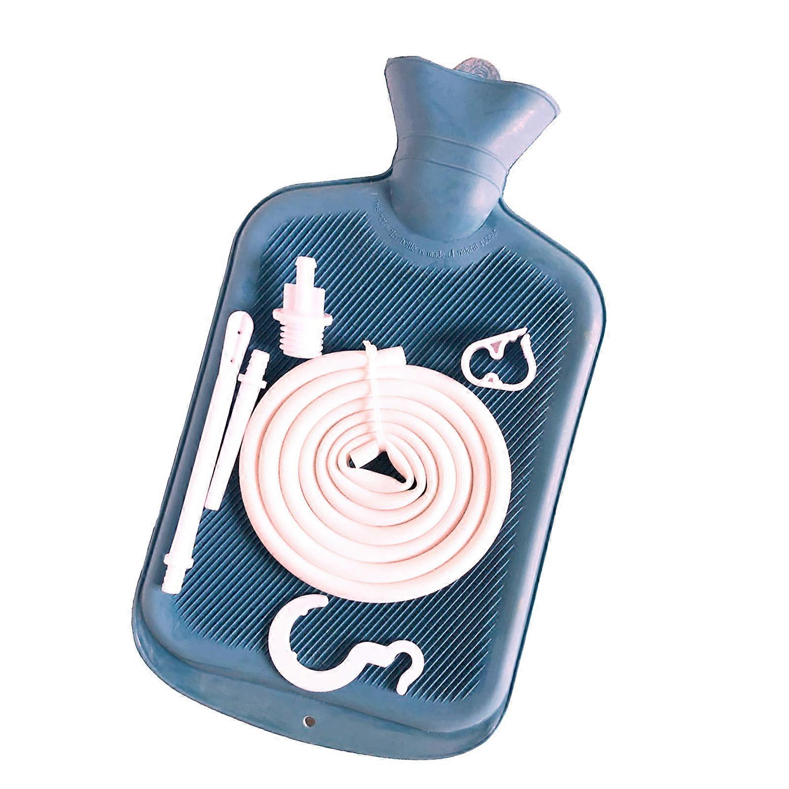 2L Enema Bag Cleaning Kit Long Hose Controllable Water Flow Valve Colon Cleanse Detox Tool for Colon Cleansing Enemas Blue
