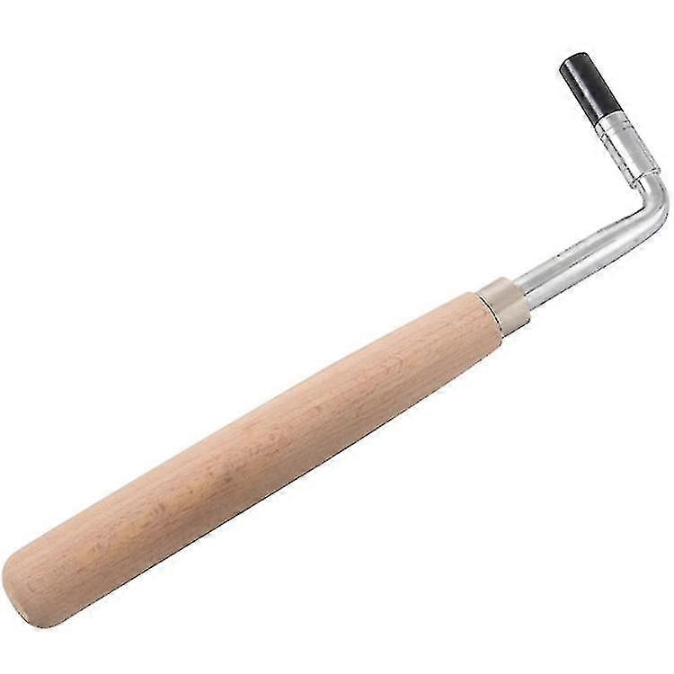 Piano Tuning Wrench, L Shape Stainless Steel Wooden Handle Lever Square Adapter Piano Tuner Tool