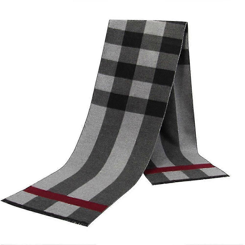 Men's Luxury Soft Warm Elegant Plaid Senior Cashmere Feel Warm Scarf