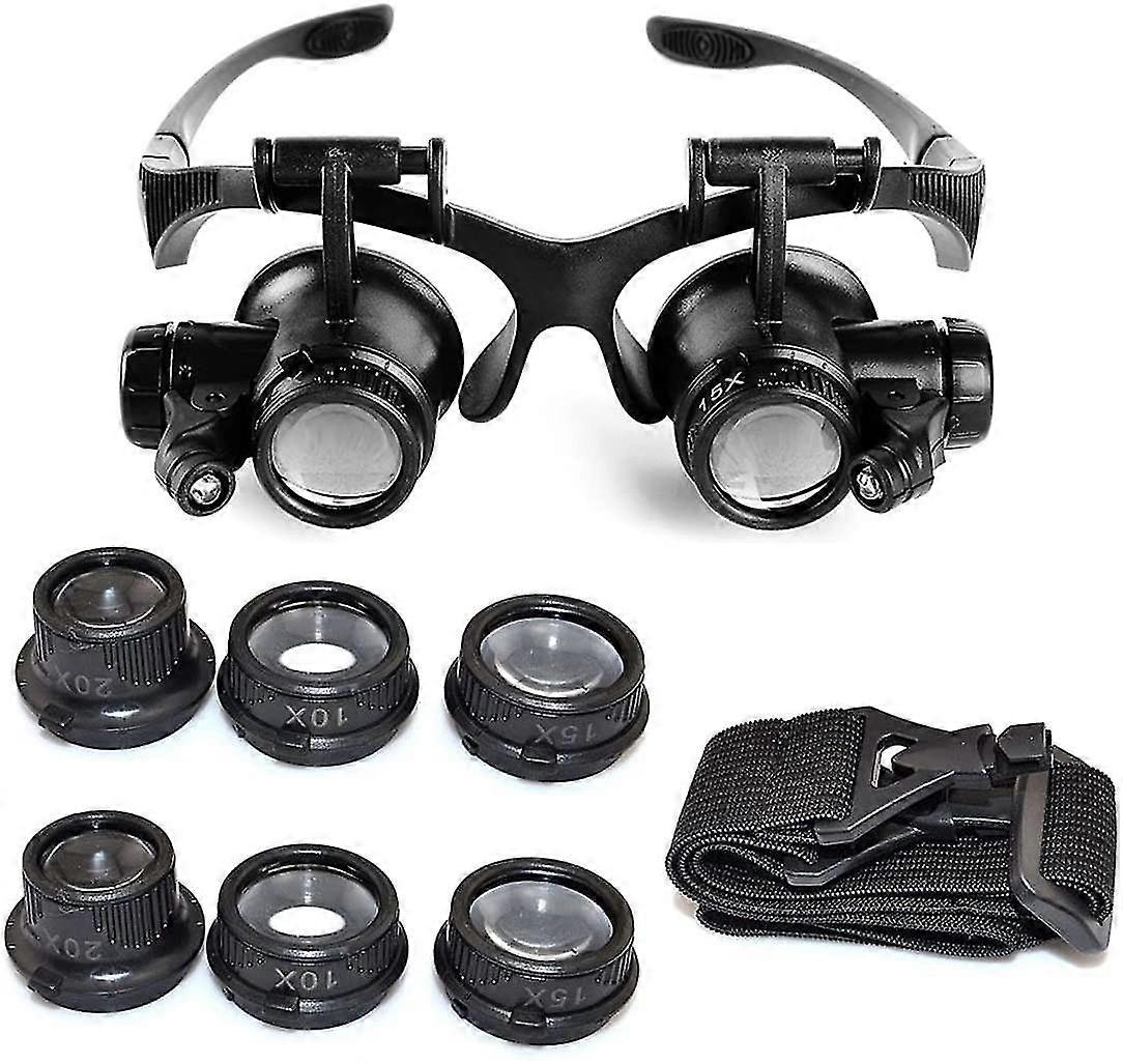 10x 15x 20x 25x Magnification, Adjustable Led Light Loupe For Jewelers Watchmakers
