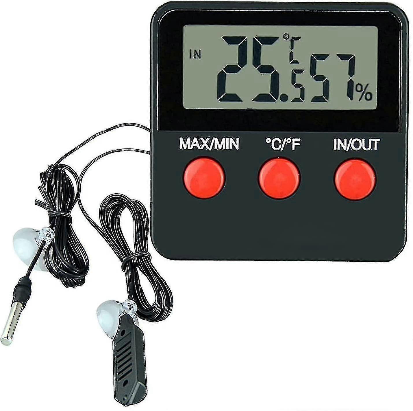 Digital Thermometer Lcd Hygrometer Temperature And Humidity Gauge For Pets Incubator, Tank Digital Tracked Thermometer