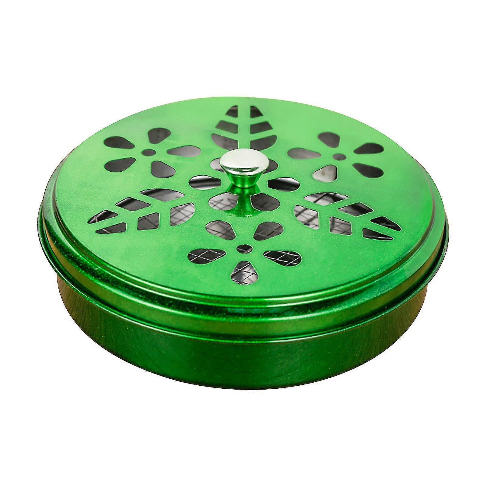classical design portable mosquito coil holder box iron case holder with lid