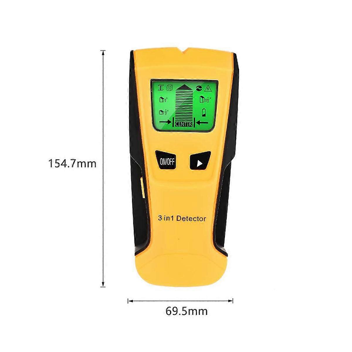 3 in 1 Metal Detector Find Metal Wood Studs AC Voltage Live Wire Detect Wall Scanner Finder Wall De