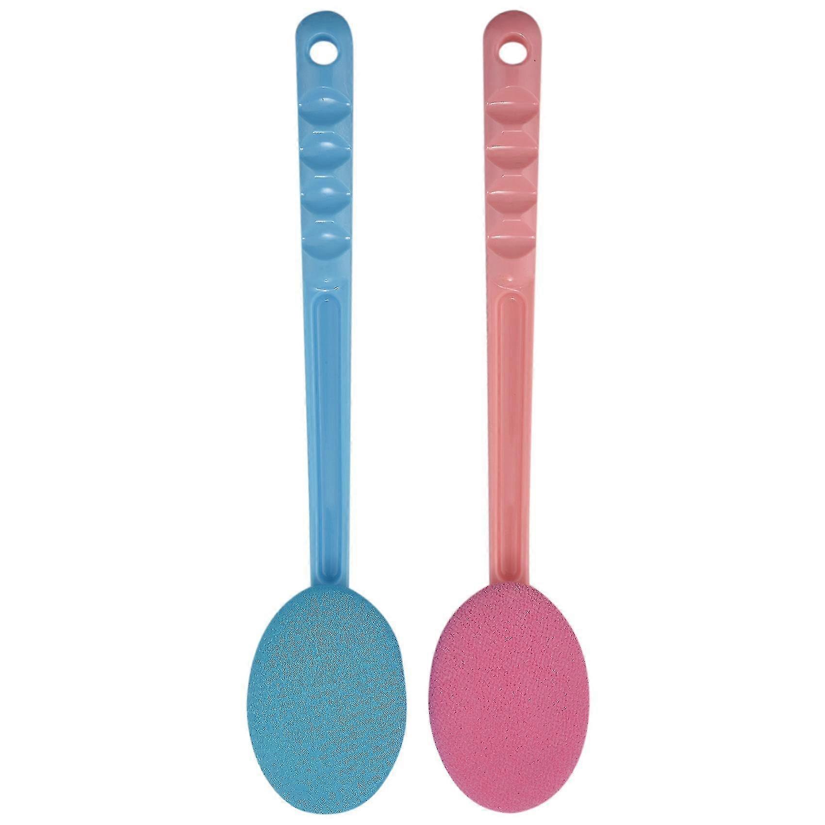 2 الوردي والأزرق الظهر ومدلك فرشاة حمام سهلة لوشن قضيب ، مقبض طويل جدا ، عظيم للجسم كاليفورنيا