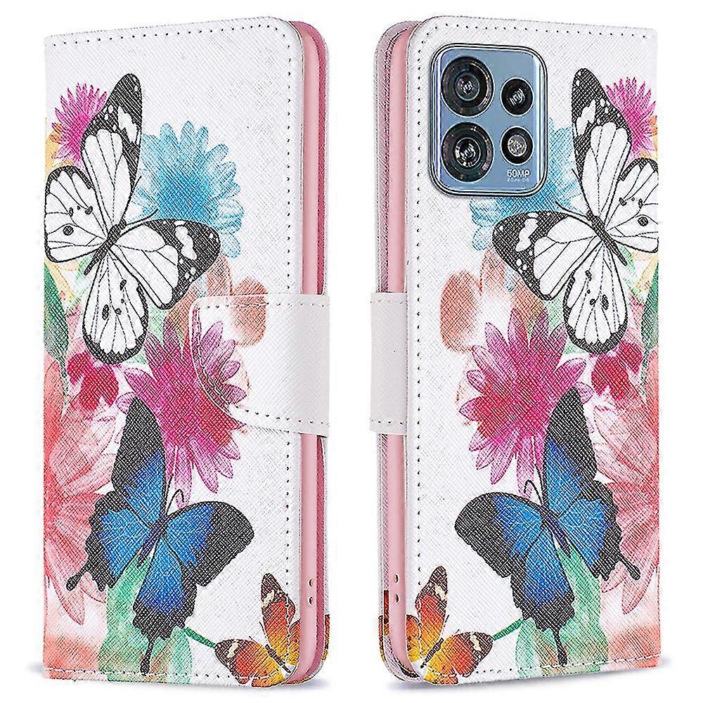 Compatible With Motorola Edge 40 Pro 5g / Moto X40 5g Pattern Printing Pu Leather Phone Case Wallet Shell With Stand