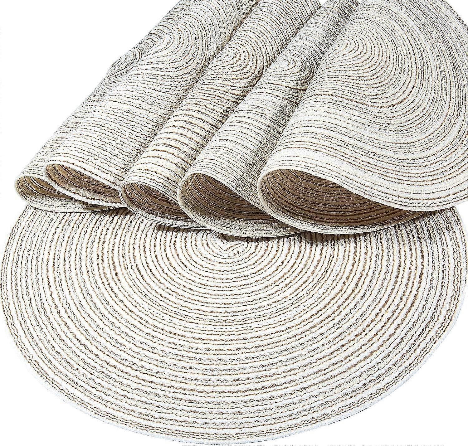 6-Pack Round Woven Placemat Set, Heat-Resistant Dining Table Mats, 36cm