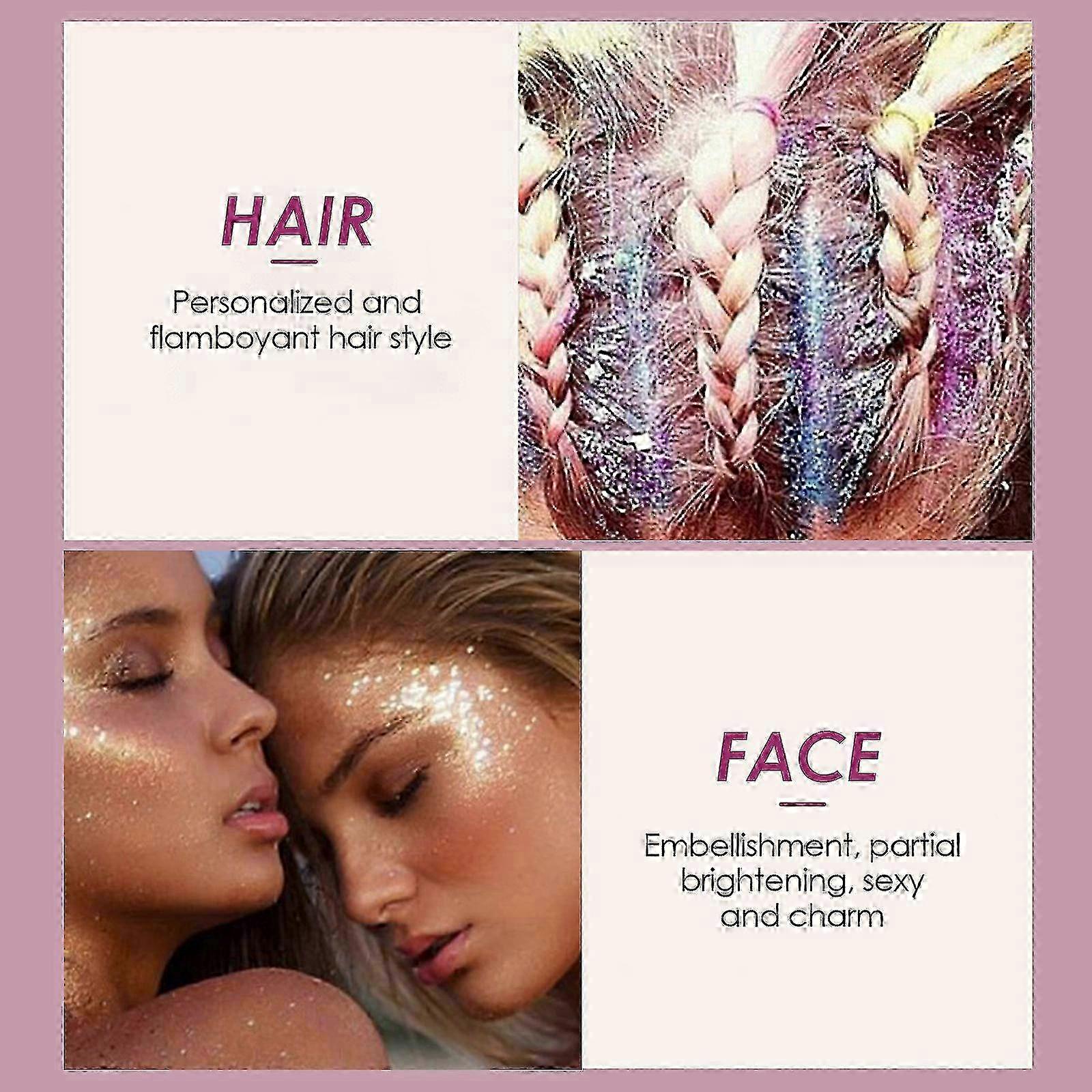 Malované tělo Flitry Obličej Make-up Tělo Chlupy Scéna Strana Třpytky Manikúra Dekorace Flitry -