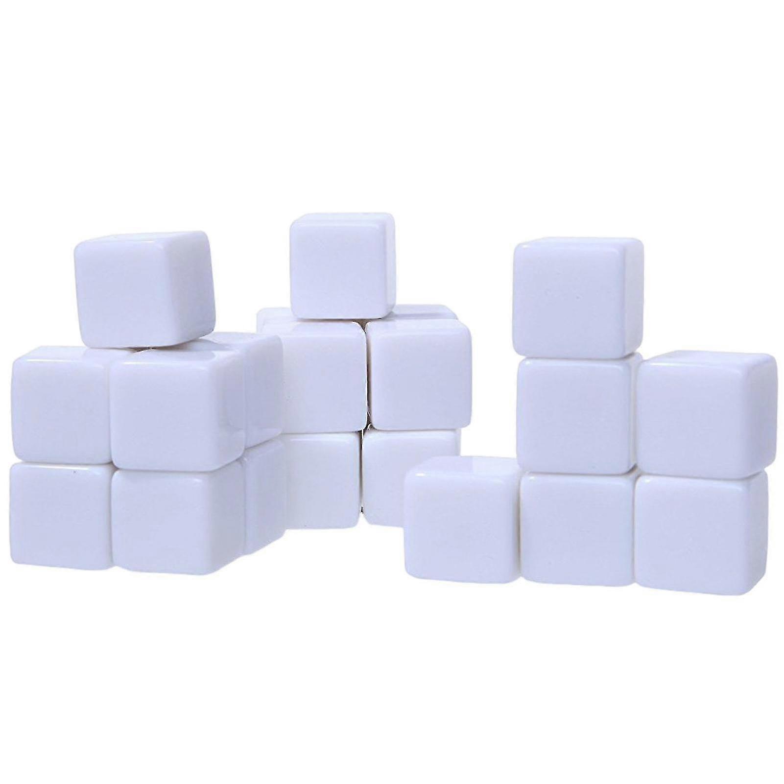 50Pcs 16mm/18mm Blanks Dice White Cubes Blanks Dice Set Classroom Board Game Smoothed Surface Six-Sided Dice