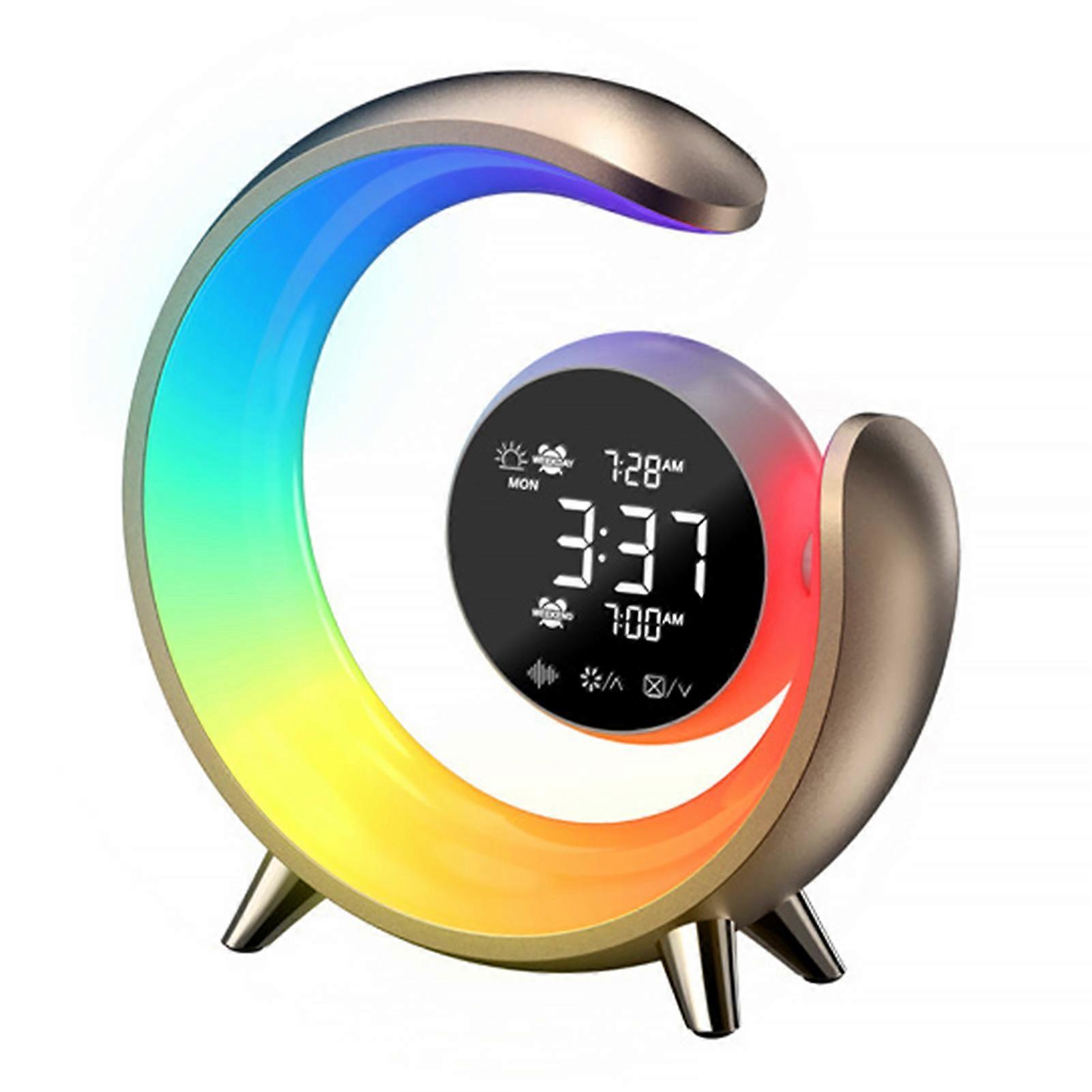 Double Alarm Clock White Noise Machine Bedside Lamp Durable Stylish Lightweight Clocks Home Desktop Decor