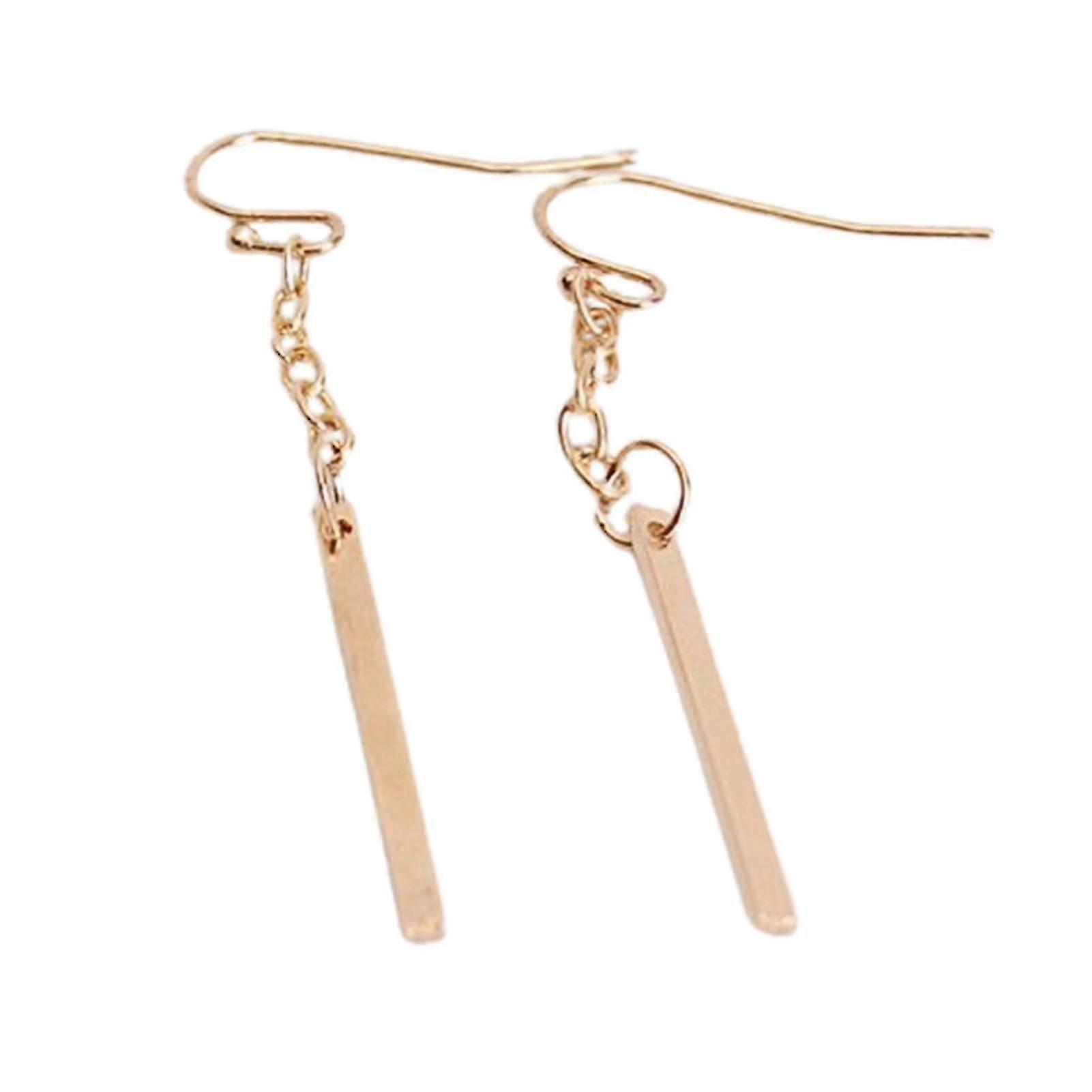 Women Linear Earrings Rectangle Dangle Solid Color Long Chain Hook Earrings For Party