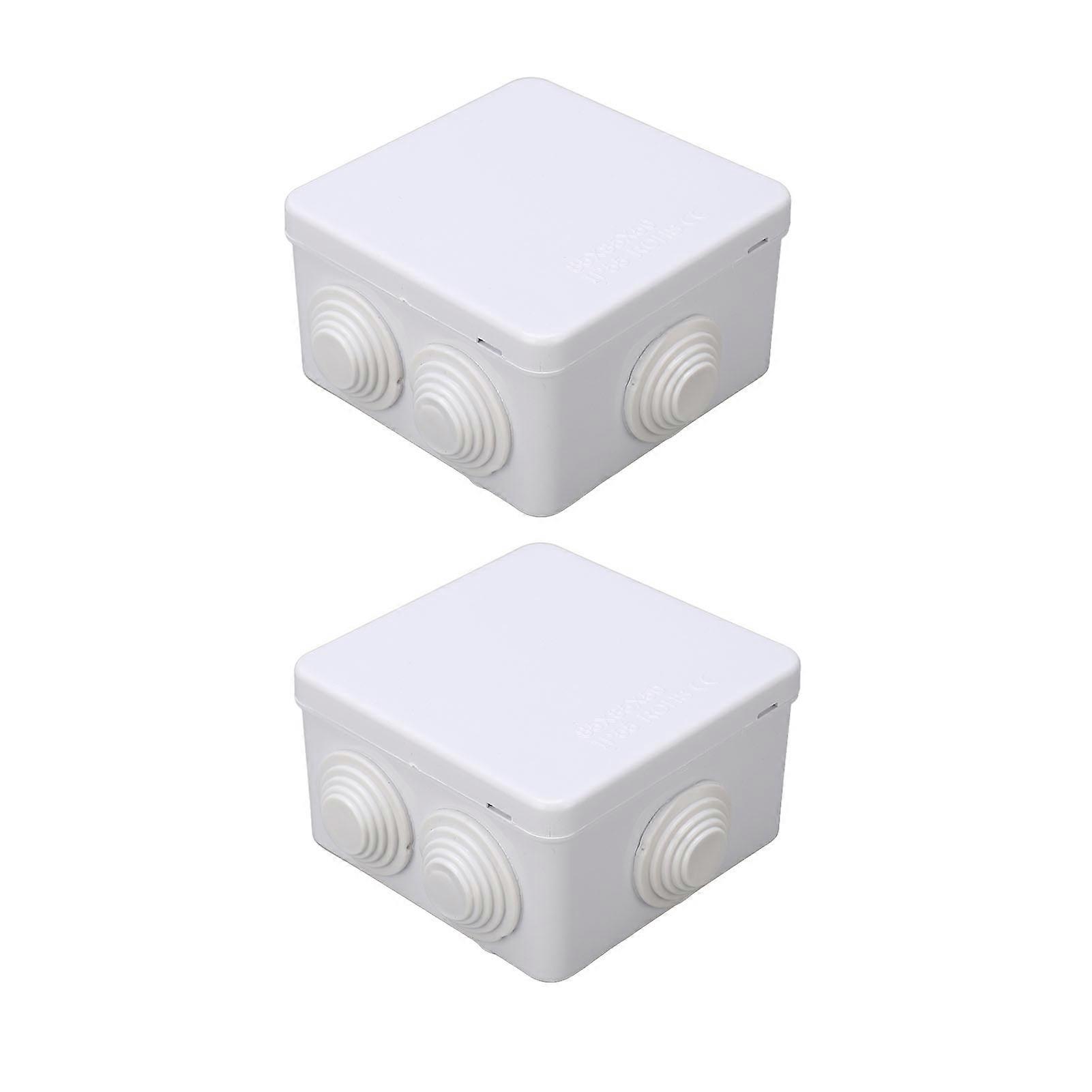 2PCS ABS Plastic Waterproof IP55 Electrical Junction Boxes 85x85x50mm for Electrical Project Sealing