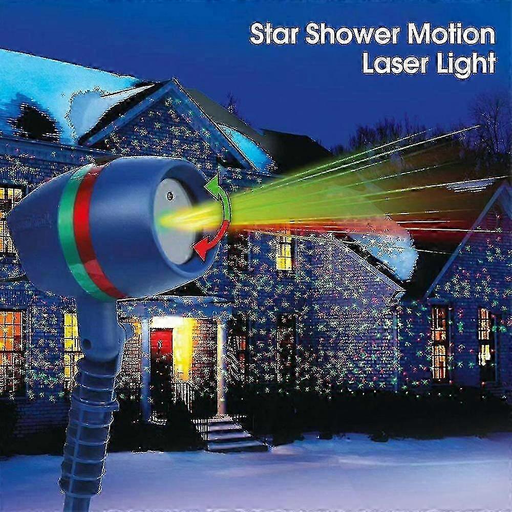 New Garden Lights Star Christmas Projector Moving Lighting Leds Color Green Red For Party Decoration Star Shower Motion Laser LightEU 