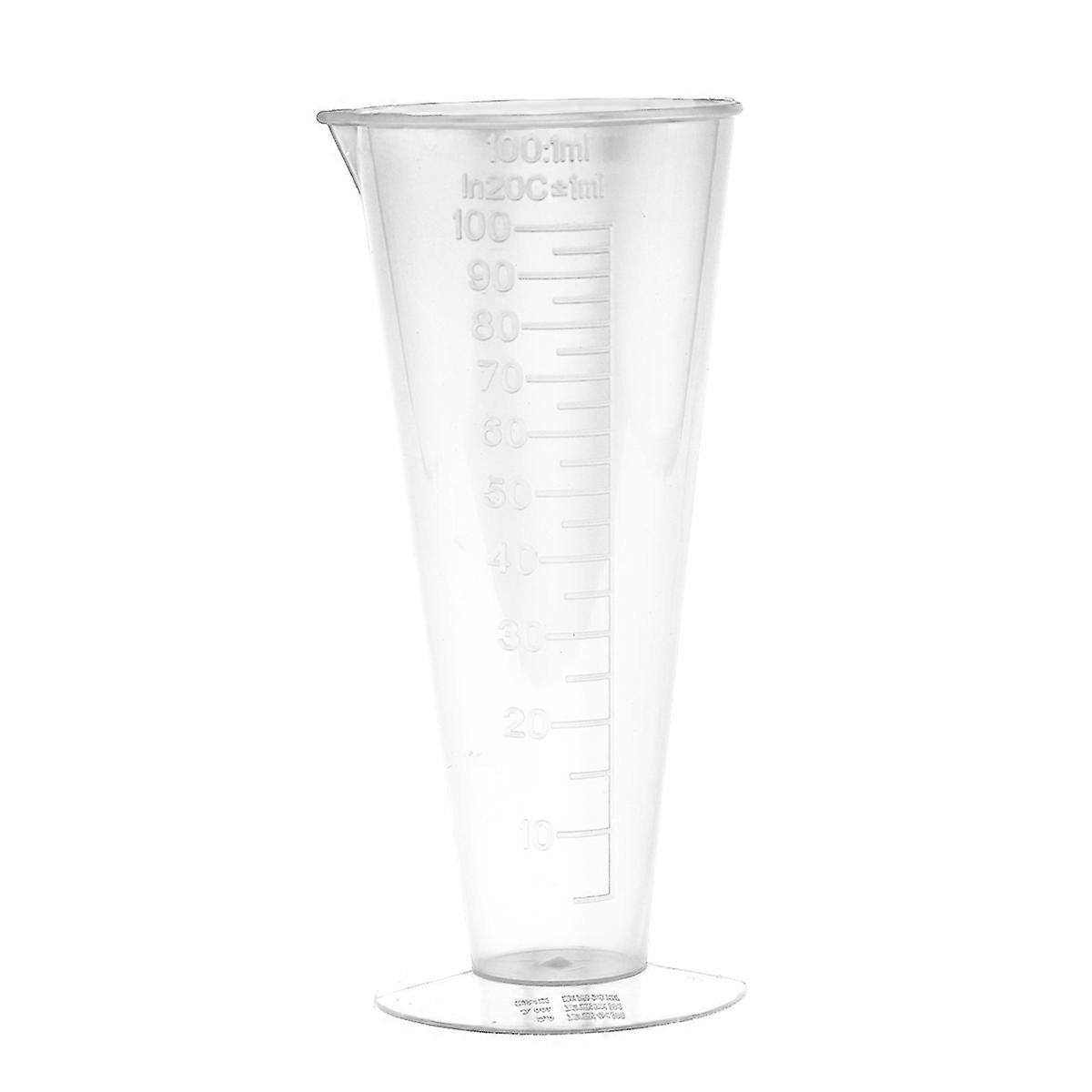 2pcs 100ml Plastic Measuring Scale Cups Transparent Chemical Industry Cone Liquid Container Graduated Cups Measurement Cups
