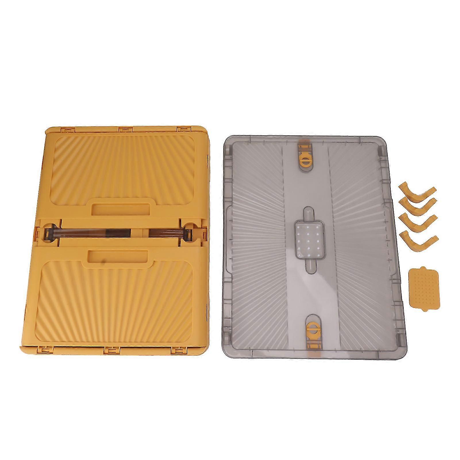 Collapsible Storage Bin with Lid - Large Capacity, Orange Medium