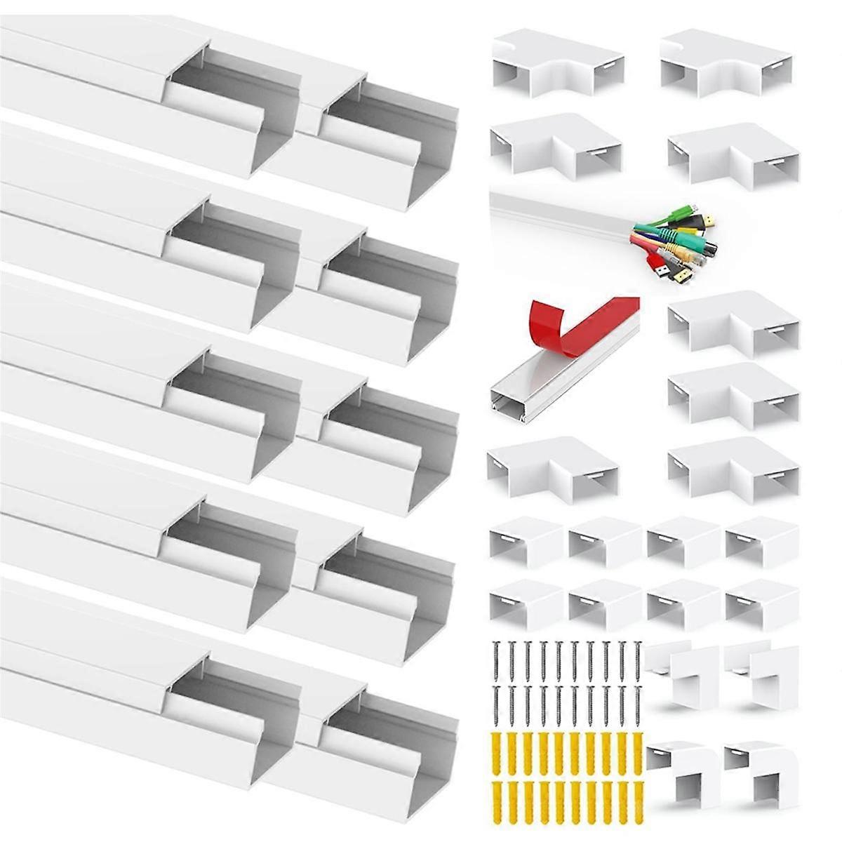 Kendinden Yapışkanlı Kablo Kanalı, TV Kablo Kanalı, TV Kablo Düzenleyici, 10 Adet x 0.4 M, Kablo Kanalı