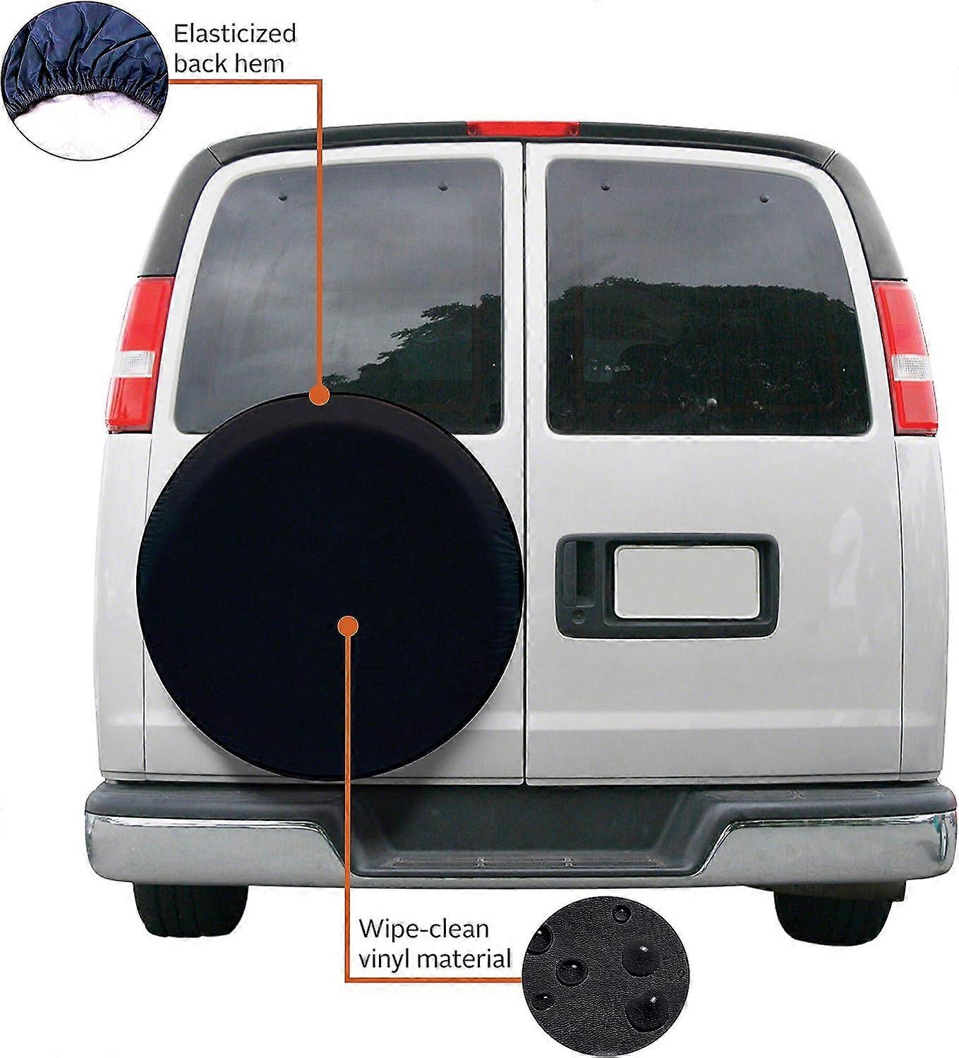 Överdriven RV Universal Reservdäcksskydd, 27" till 30" Diameter Hjul, Svart