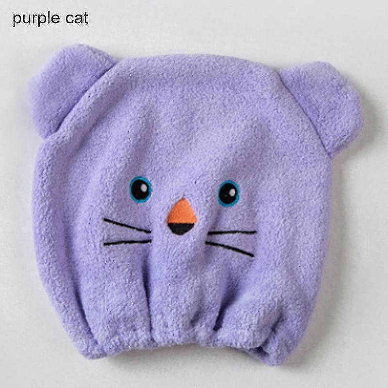 لطيف الكرتون دش قبعة المرجان الصوف الشعر عمامة قبعة الحمام المحمولة المرأة قبعة الشعر الجاف بسرعة منشفة ملفوفة 1 قطعة