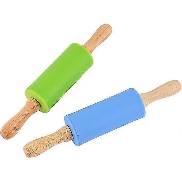 Kindernudelholz, antihaftbeschichteter Holzgriff, 9-Zoll-2er-Pack