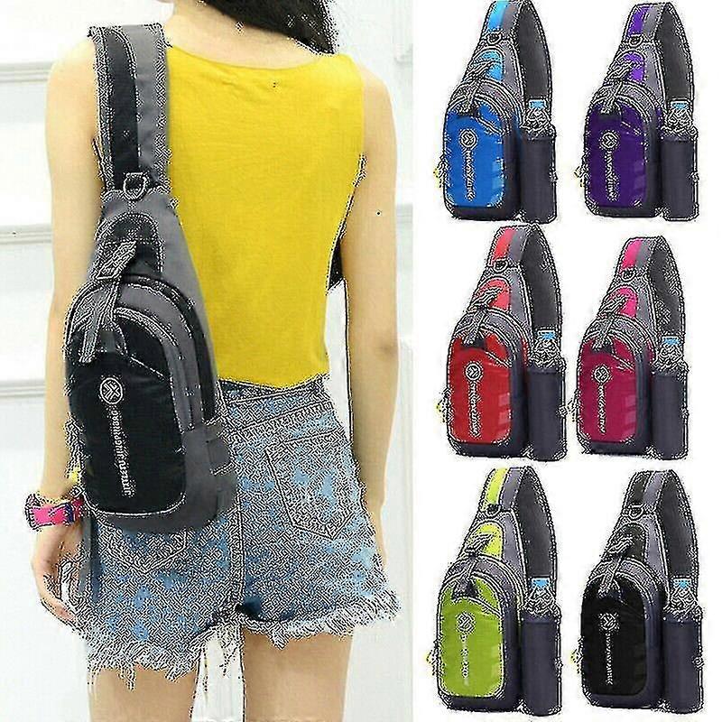 Men's Unisex Nylon Chest Bag Pack – Lightweight Travel Sport Shoulder Sling Backpack Cross Body-869758