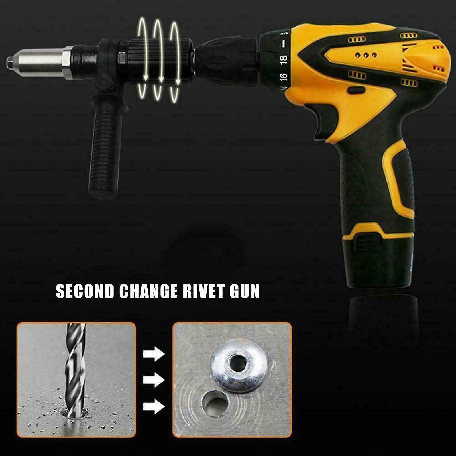 Electric Rivet Nut Adaptor Insert Cordless Drill Power Kit With Replacable Riveting Head