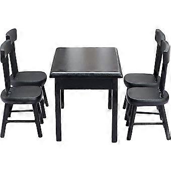 5 Pcs Black Table Decor Miniature Furniture Ornament Figurines Playhouse Furniture Toy Miniature Scene Models