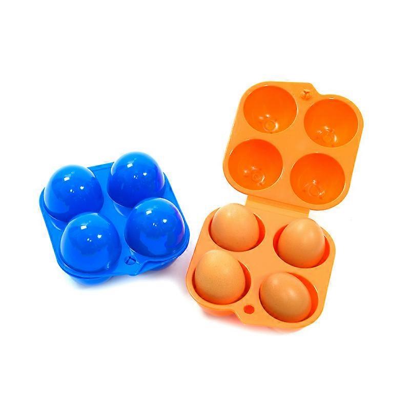 Set of 2 4 Grids Plastic Egg Containers - Portable Egg Container - Egg Container - Egg Box - for Outdoor, Picnic, Camping, Hiking