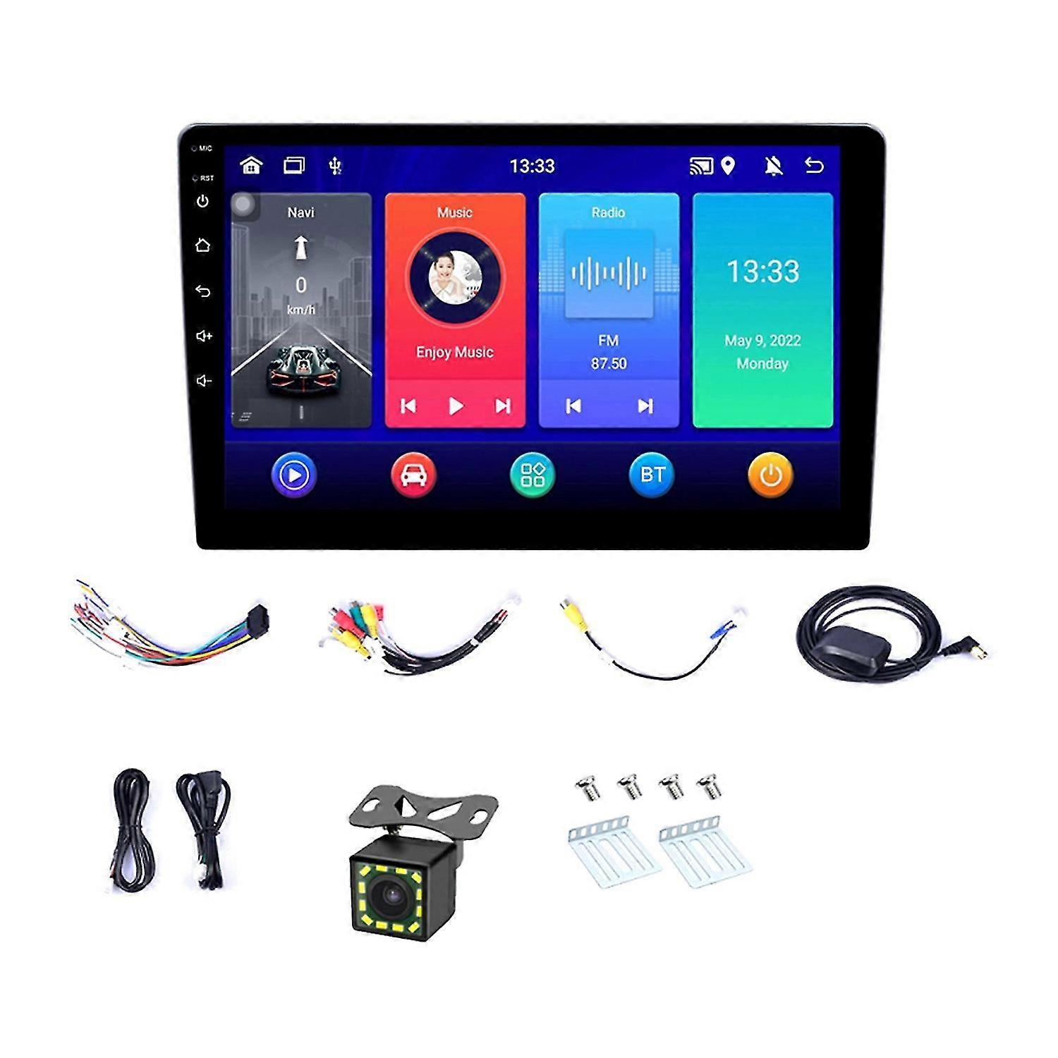 R-910D 1+32GB 10-inch Android 12 GPS Navigation Built-in WiFi Car Multimedia Player + 12-LED Rearvie