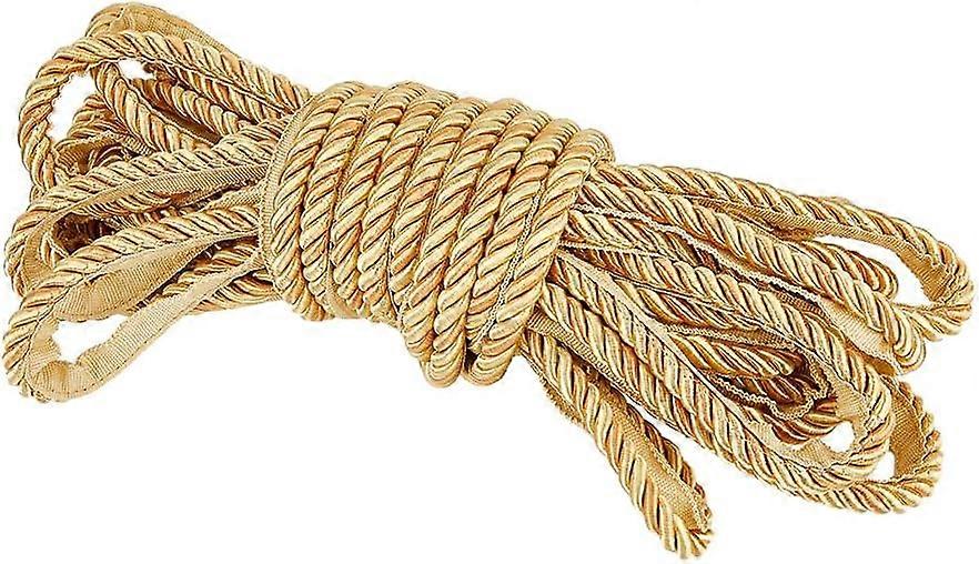 13Yards Cord Edge Trim Twisted Lip Cord Trim Polyester Twisted Cord Rope Edge Piping 0.94 Inch Wide for Home Decor Curtain Bag DIY Goldenrod