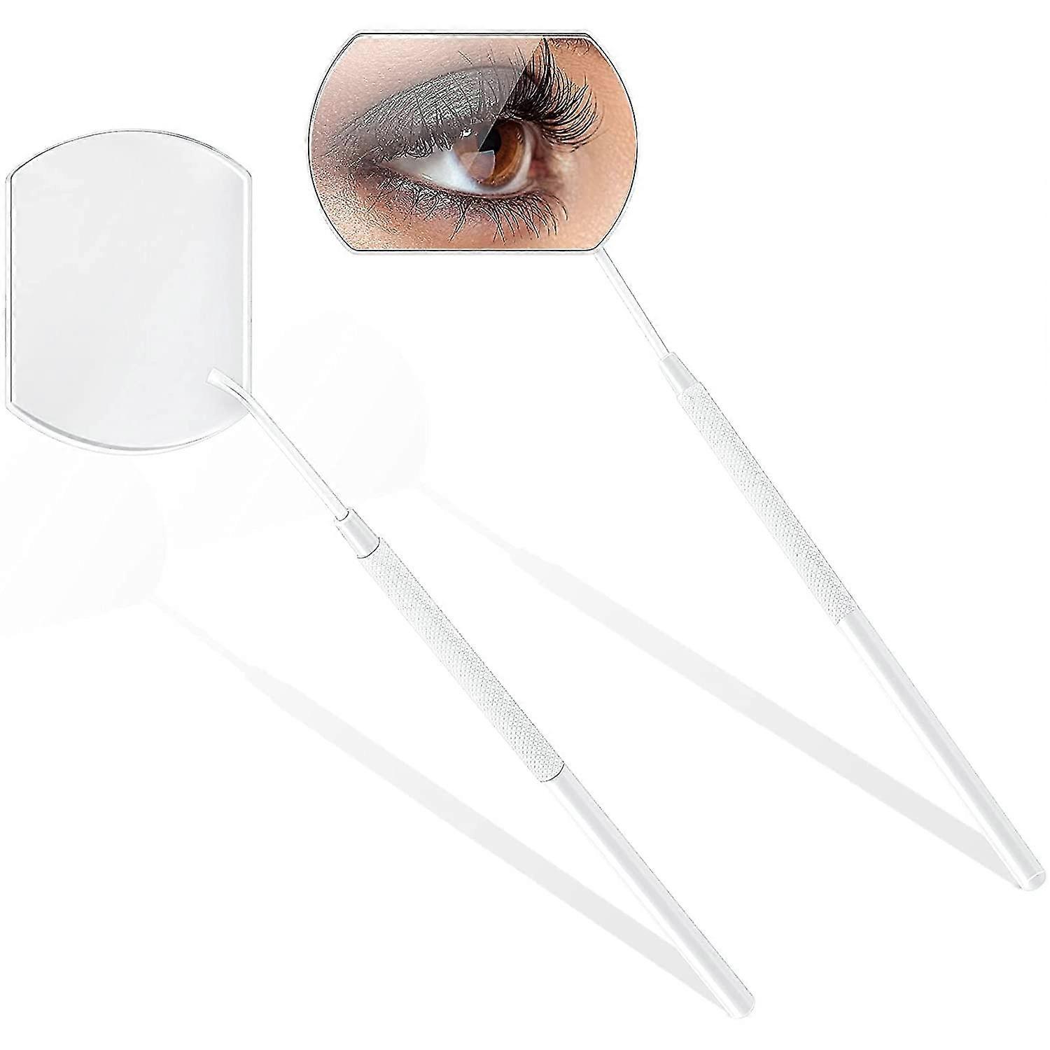 2 Pieces Lash Mirror, Large Square Mirror Stainless Steel Eyelash Mirror Lash Tools