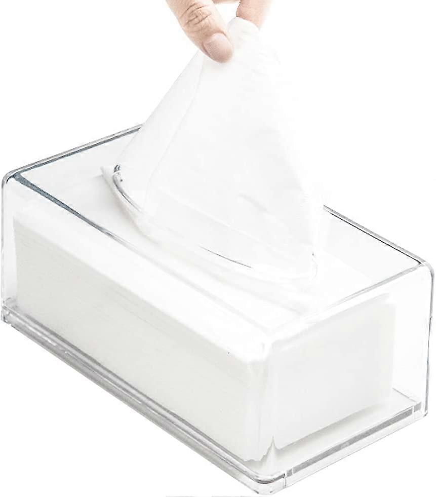 Square Clear Acrylic Tissue Box, Covers Rectangular, Bathroom