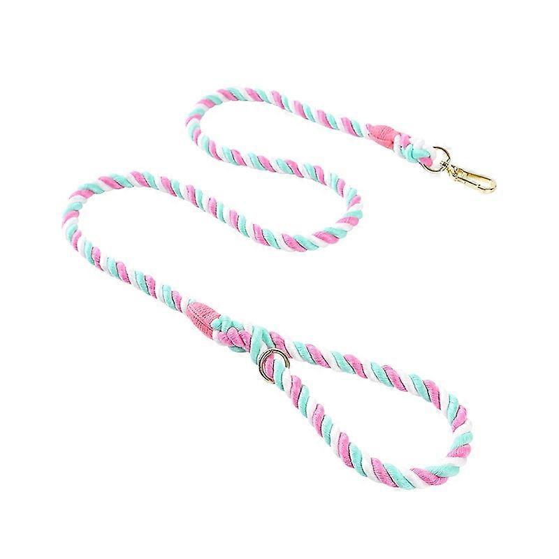 Dog Multi-Function Hand-Woven Gradient Dog Leash Outdoor Walking Training Rope Dog Leash Round Cotton Cat Dogs Lead Pet Products