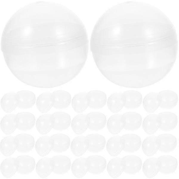 100pcs Plastic Transparent Balls Multi-purpose Twisted Round Balls Clear Fillable Grab Balls