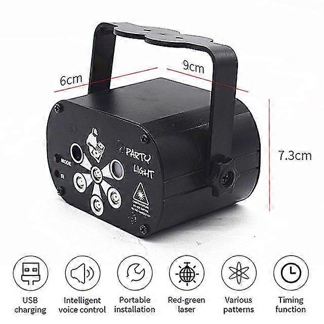 69/129 Patterns Usb Rechargeable Led Laser Projector Lights Rgb Uv Dj Sound Party Disco Light For Wedding Birthday Party Dj Home