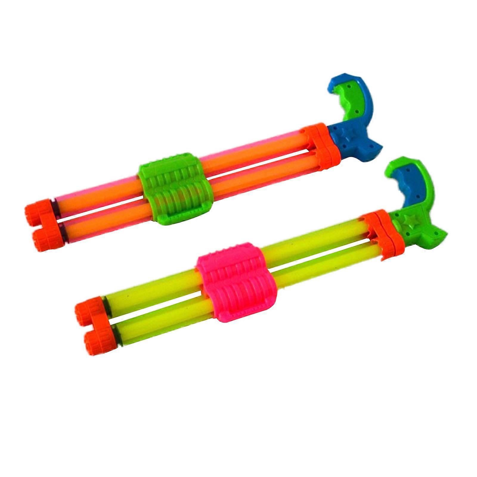 Kids Water Gun Beach Toys with Extended Pull-out Double Pipe Pumping and Transparent Design