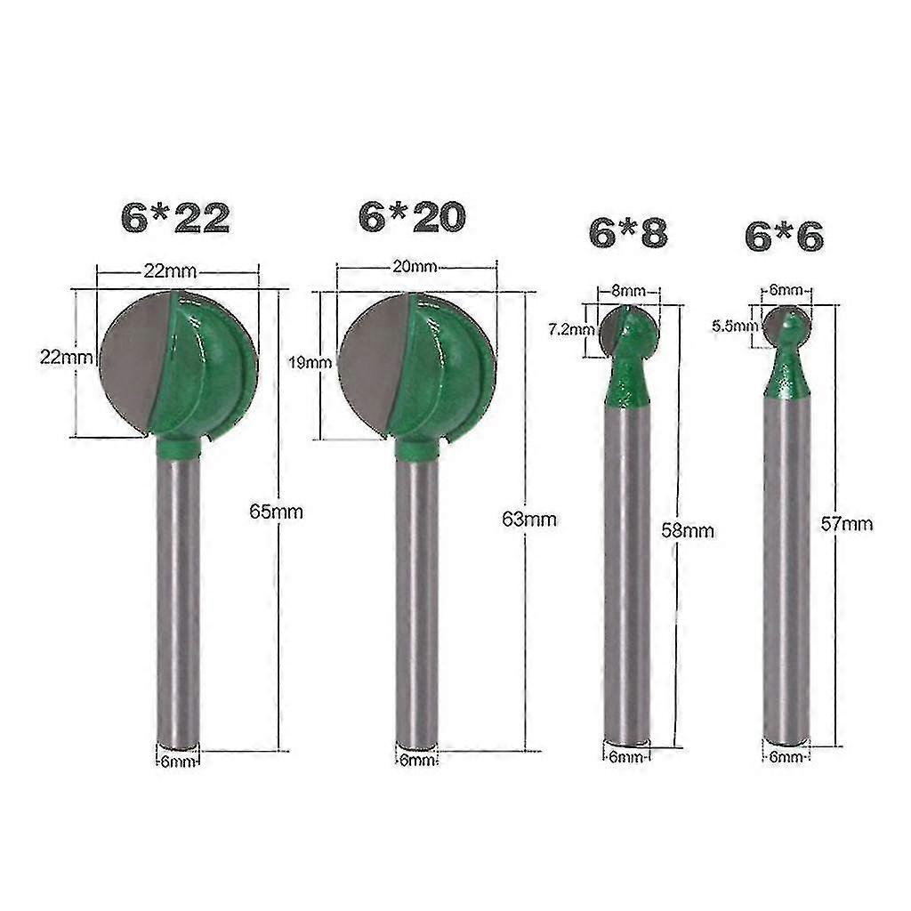 6mm Shank Ball Router Bits Carving Blades