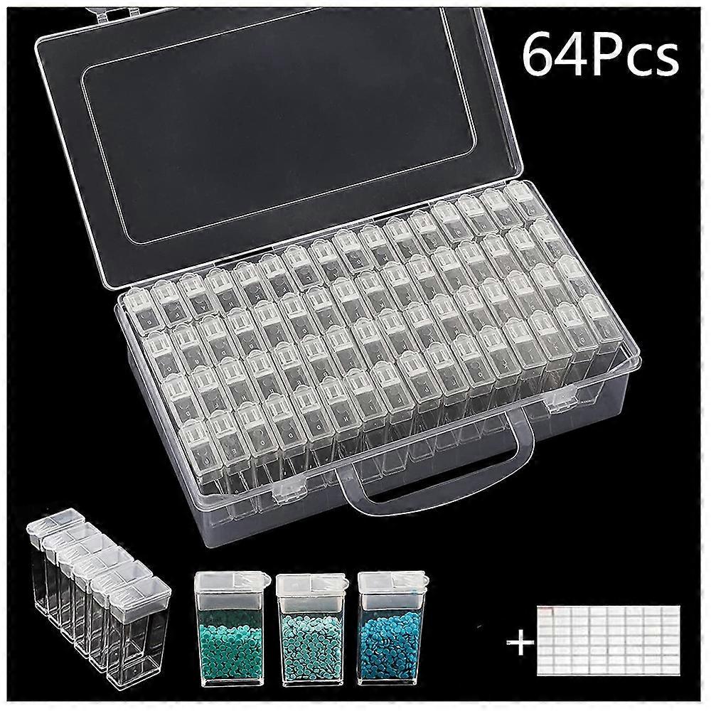 64 Compartments Diamond Embroidery Sorting Box In Sturdy Storage Box Tool Holder