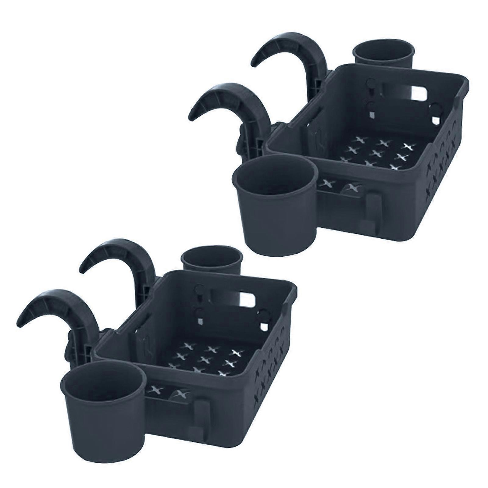 Poolside Storage Basket Above Ground Pool Hanging Basket with Cup Holder Large Capacity Swimming Pool Organizer for Towels Toys Drinks Jikaix