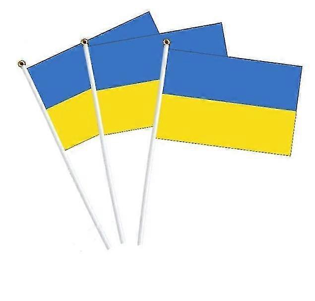 20/30/50pcs Ukraine Hand Held Flags 5.5x8.5in Ukrainian National Stick Flags Mini Stick Flags