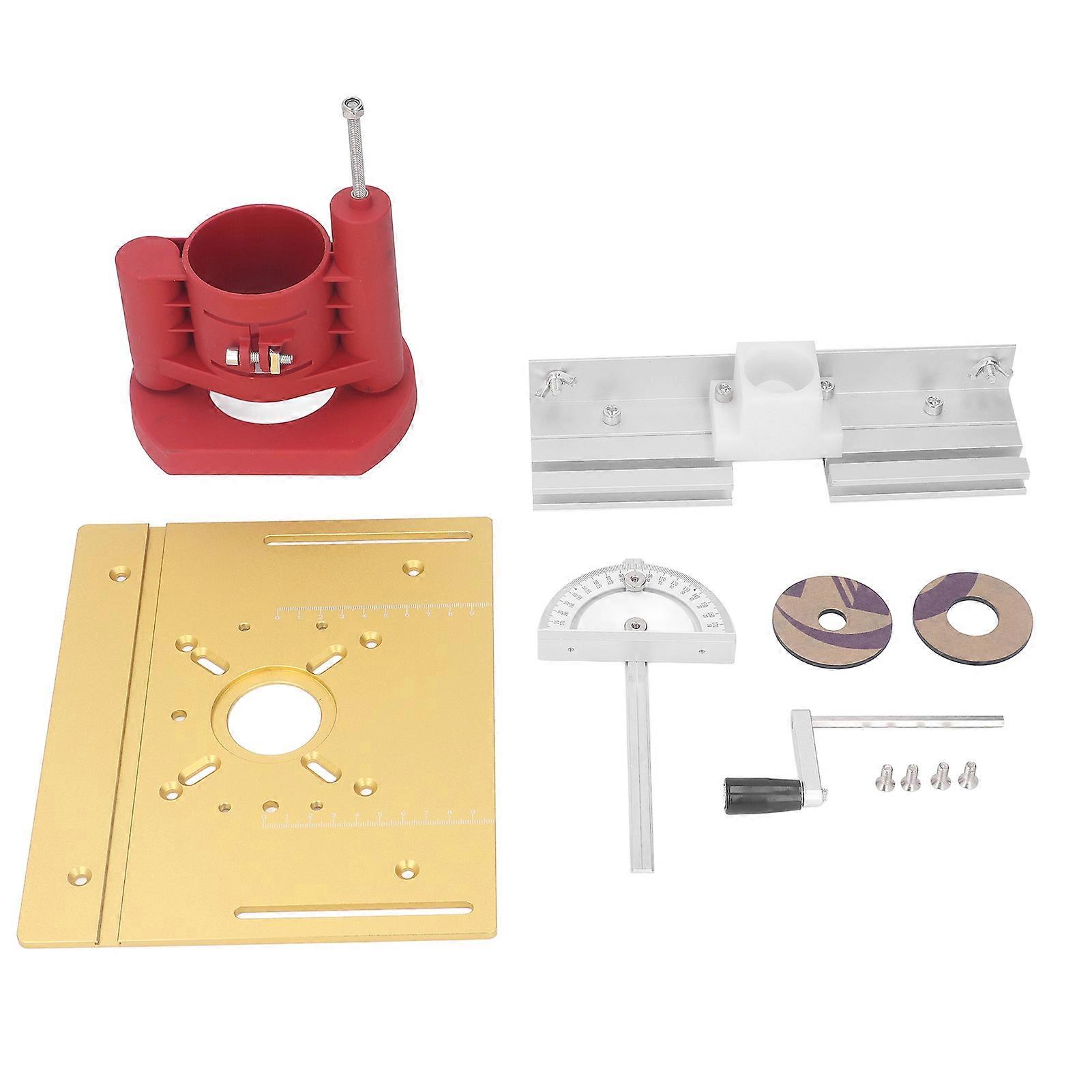 4 Pcs Set Router Table Lift System 0 To 46mm Lift Base Insert Plate 45 Type Backer Sliding Ruler for Trimming Milling