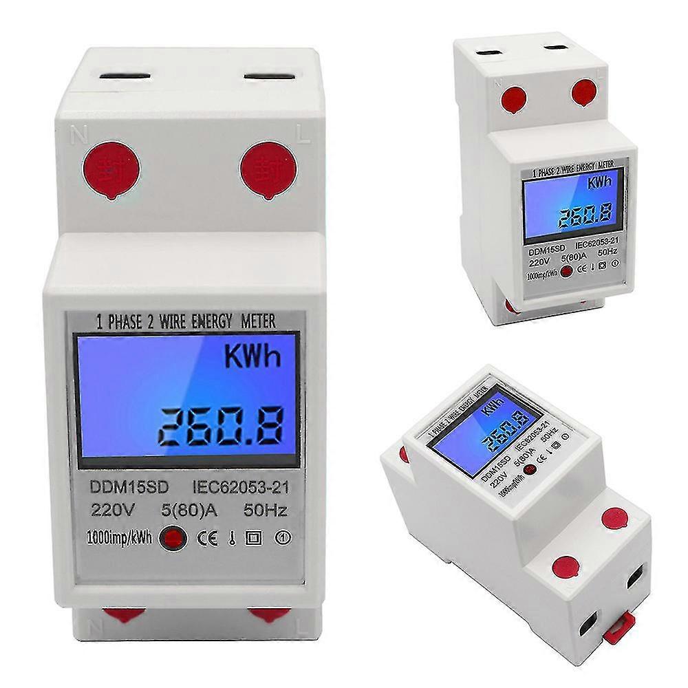 Lcd Backlight Digital Display Single Phase Din-rail Electronic Kwh Energy Meter