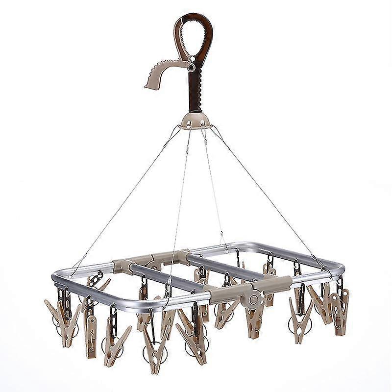 32 Clips Folding Drying Rack Durable 32 Clips Multi-head Folding Drying Rack