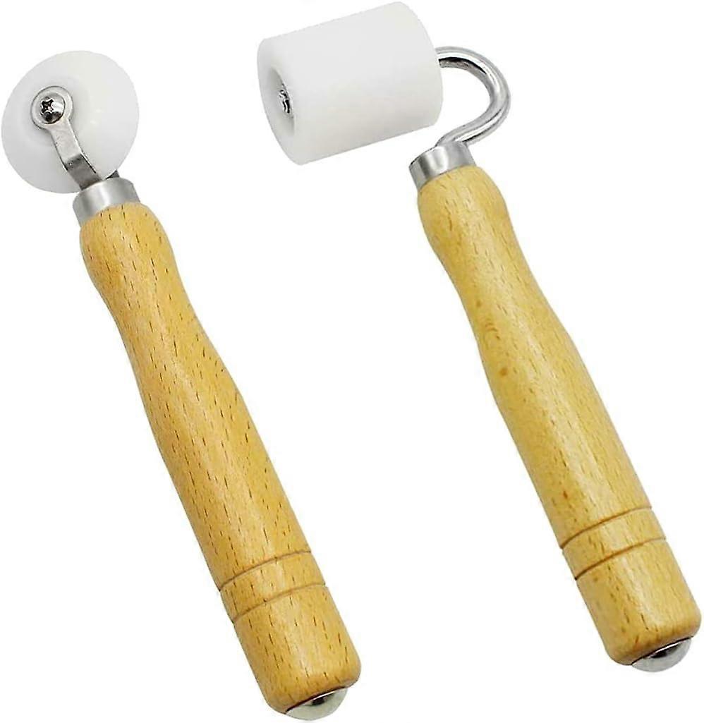 2Pcs Flat Pressure Roller Internal External Corner Seam Roller Wallpaper Edge Seam Roller Wood Wallpaper Flat Seam Roller for Home Decorating Tool