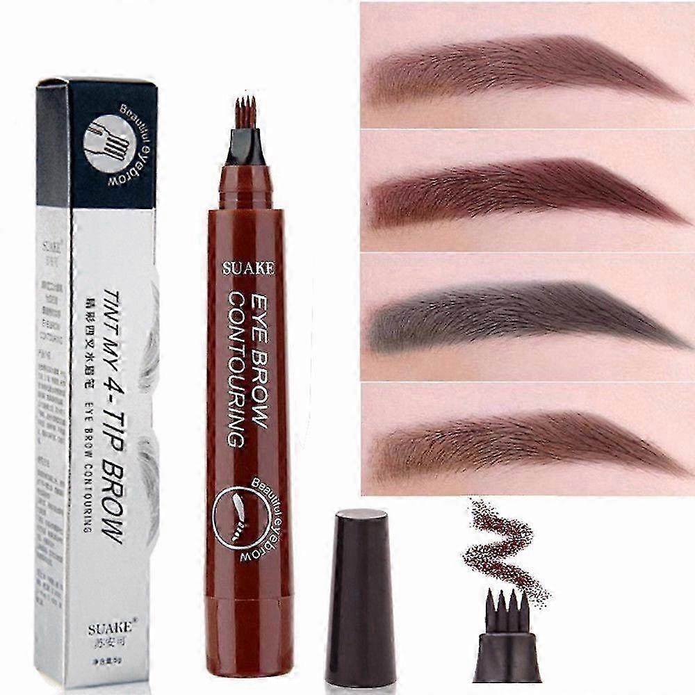 Magic Eyebrow Pencil, 2024 Oppgradering Vanntett Microblading Eyebrow Pencil Contouring Pen 4 Tipped Precise Brow Pen, Fine Stroke Microblading Eyebrow P