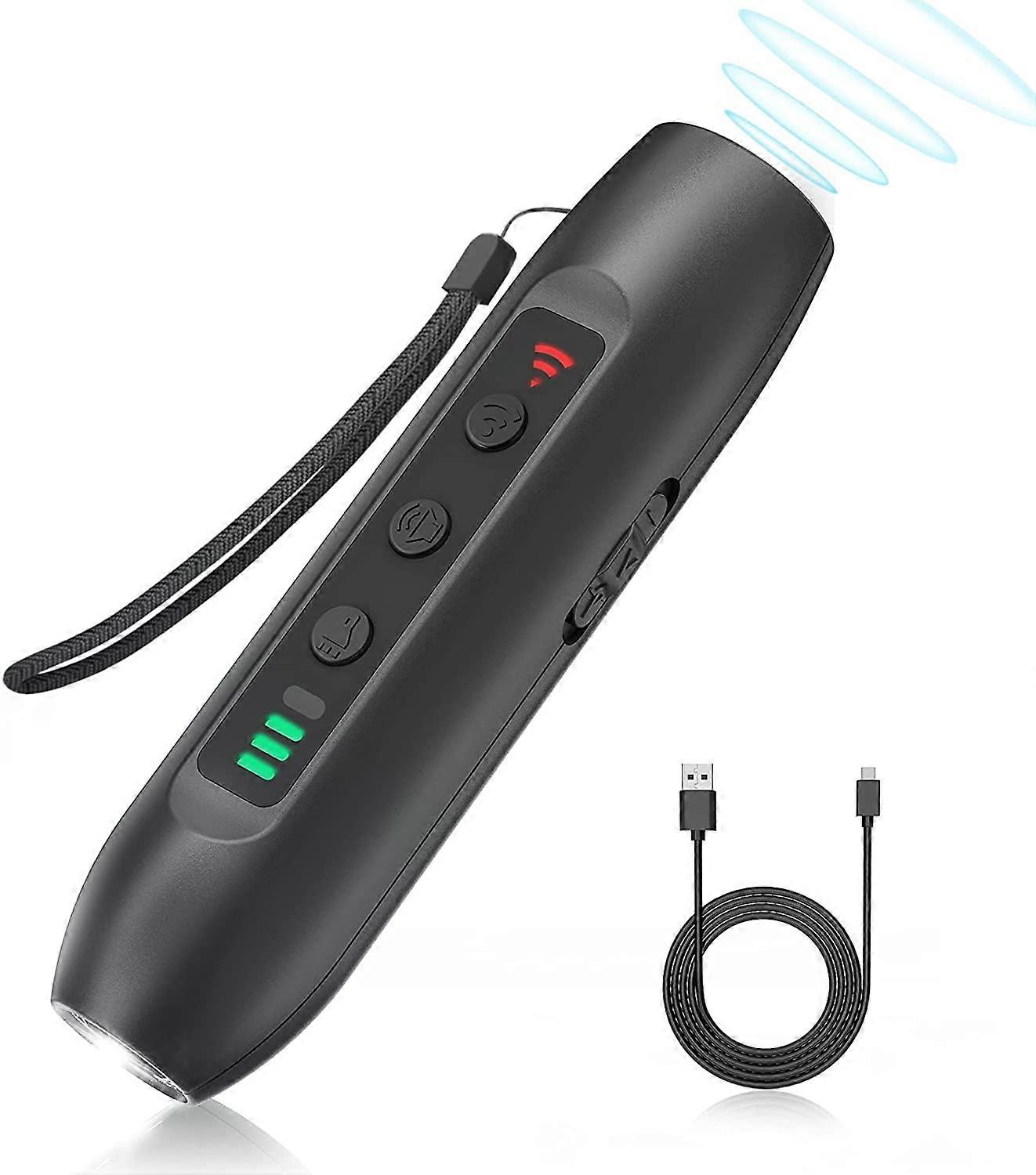 Ultrasonic Dog Barking Deterrent, 3 in 1 Anti Bark Dog Training and Barking Control Device, LED Light, 32.8ft Range, Rechargeable Dog Training Tools S