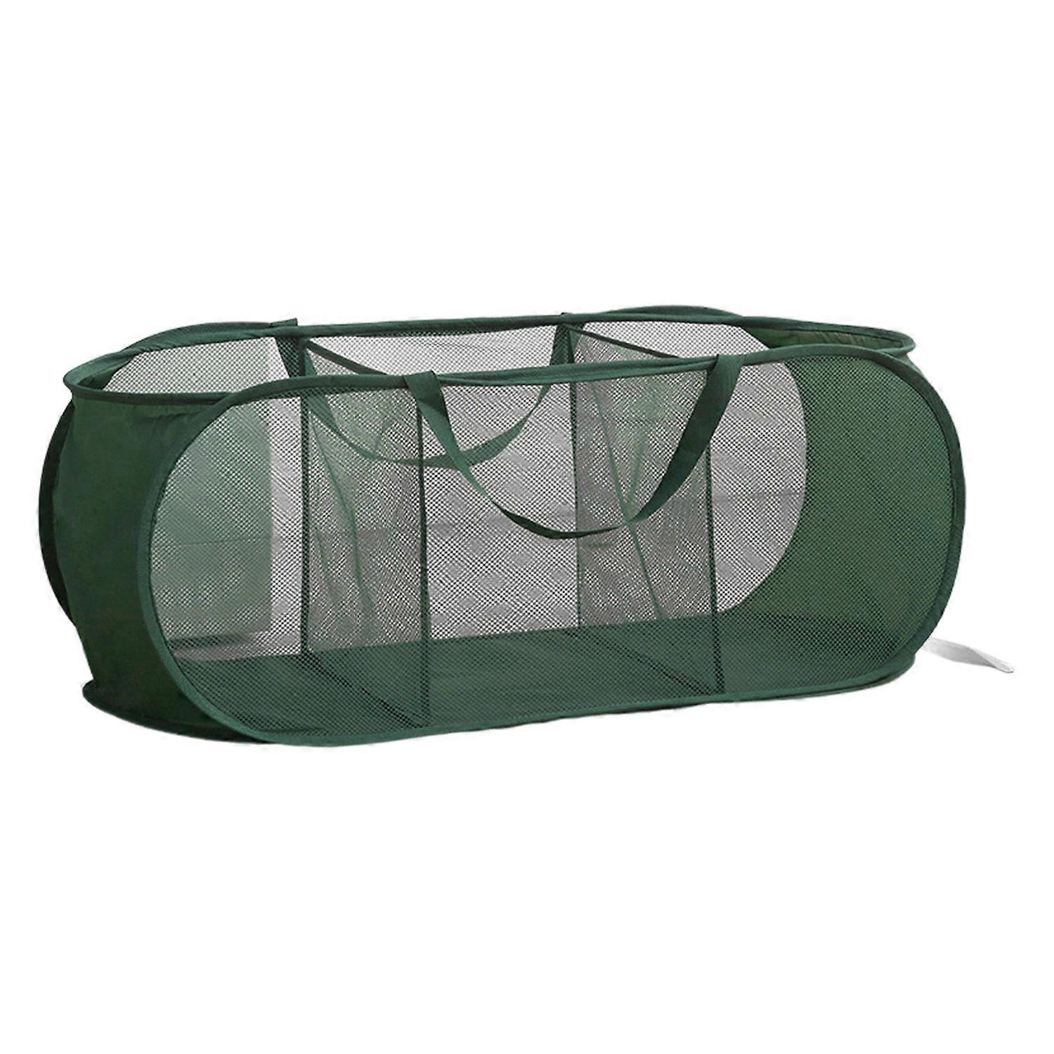 Mesh Foldable Laundry Basket 3 Compartments Large Capacity Foldable Design Lightweight Portable Mesh