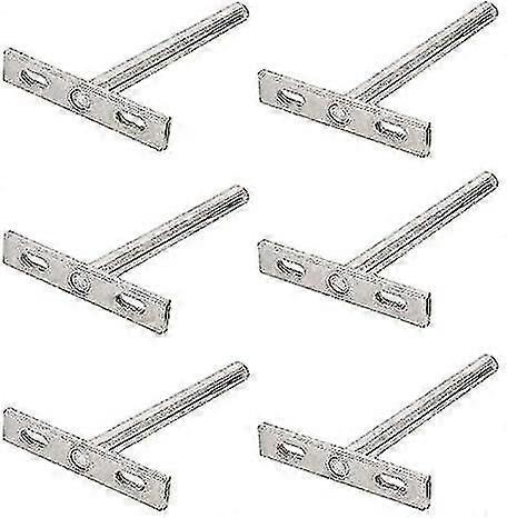 6pcs Concealed Shelf Support Floating Shelf Brackets T Brackets Fixings Hardware For Any Type Of Shelf And Wall Decoration(3) (3-d)
