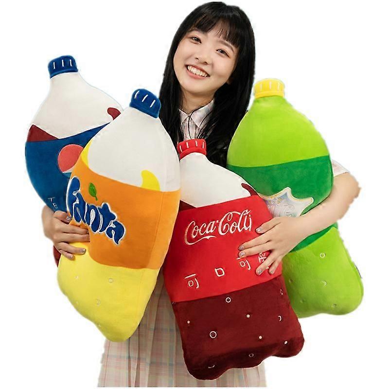 55cm Simulation Carbonated Drink Plush Pillow Funny Sprite Coke Cola Fanta Soda Soft Stuffed Cartoon Doll Back Cushion Best Gift