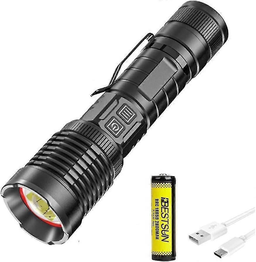 Super Bright 10000 Lumens Xhp99 Led Torch, Waterproof Zoomable Usb Led Flashlight Lantern 3 Modes Waterproof Hand Torches For Camping Emergency Hiking